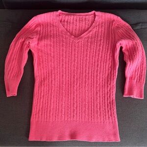 Pink Cable Knit Women's Sweater